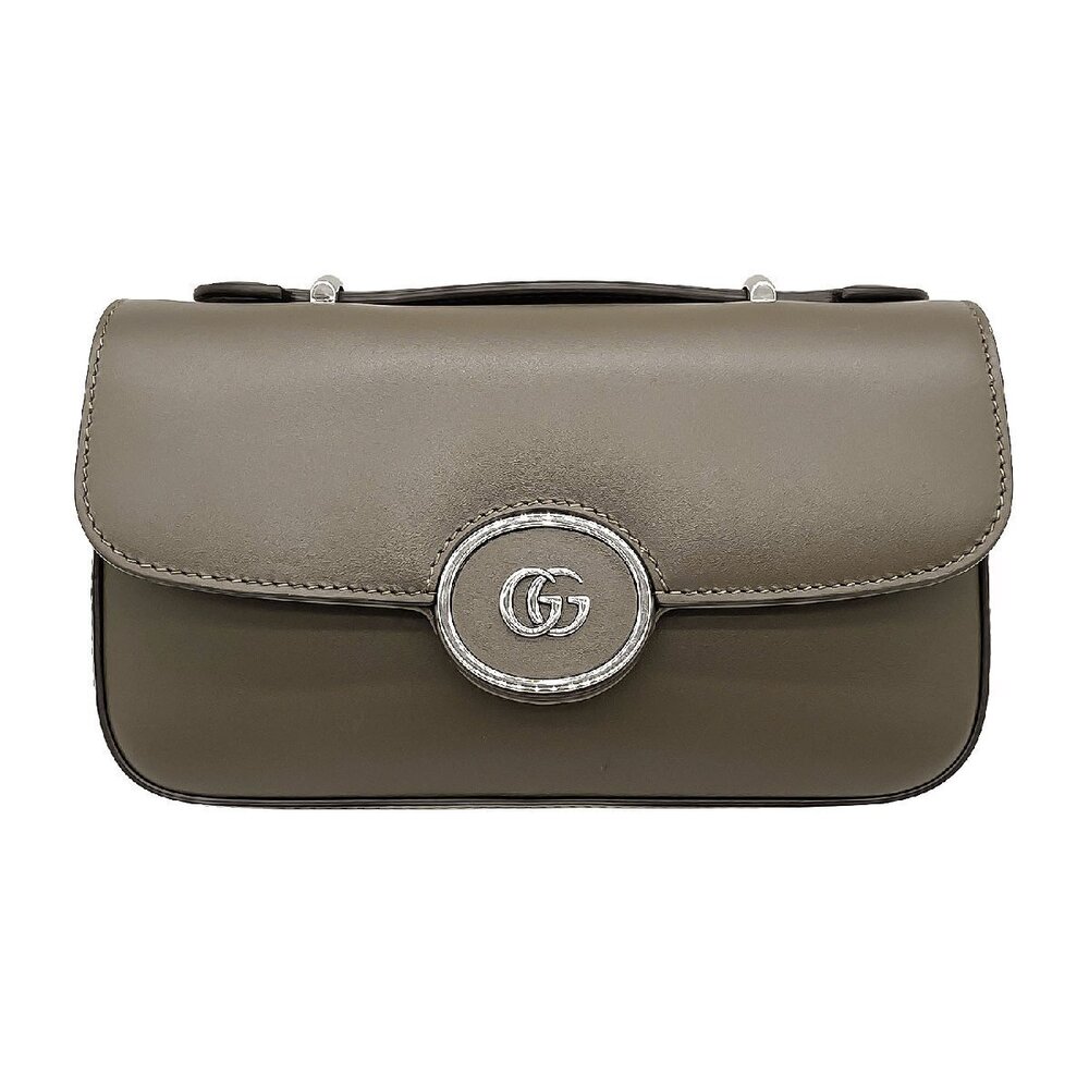 GUCCI Double GG Shoulder Bag Brown